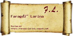Faragó Larina névjegykártya